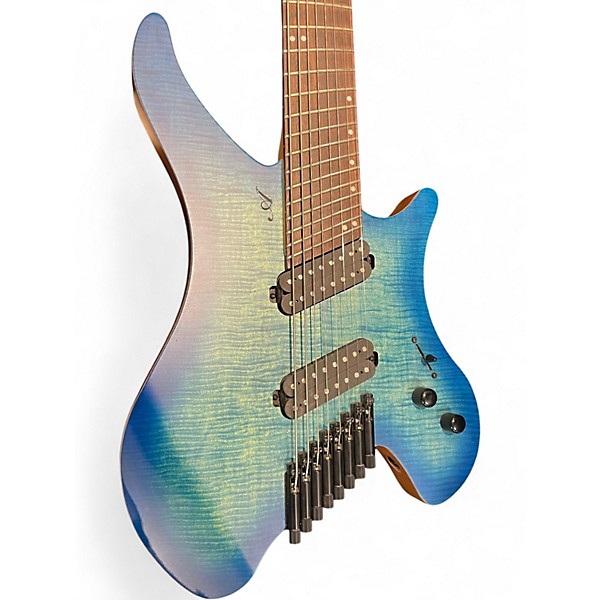 Used Agile GEODESIC 8 STRING GREEN BLUE BURST Solid Body Electric Guitar