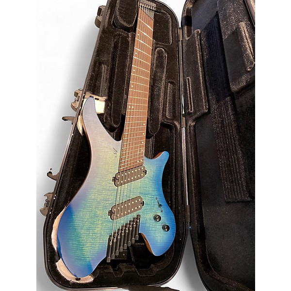 Used Agile GEODESIC 8 STRING GREEN BLUE BURST Solid Body Electric Guitar