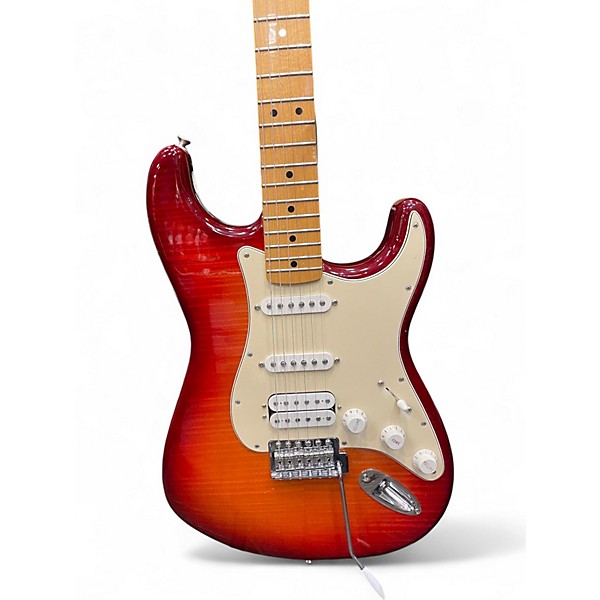 Used Fender Standard Stratocaster HSS Plus Top Aged Cherry Burst Solid Body Electric Guitar