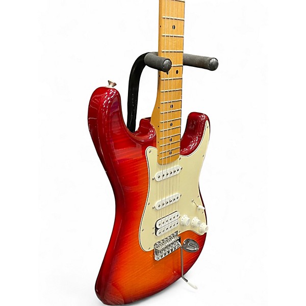 Used Fender Standard Stratocaster HSS Plus Top Aged Cherry Burst Solid Body Electric Guitar