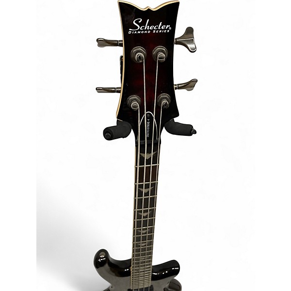 Used Schecter Guitar Research Stiletto Extreme 4 String Black Cherry Electric Bass Guitar