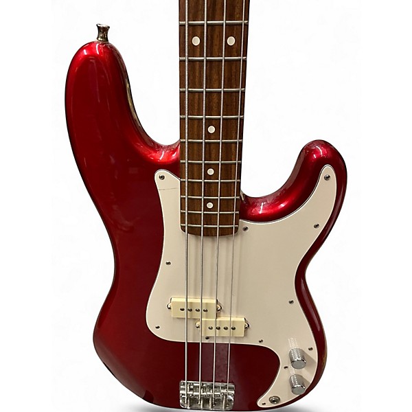 Used Fender Standard Precision Bass Candy Apple Red Metallic Electric Bass Guitar