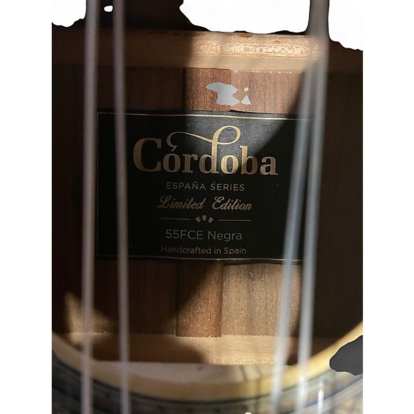 Used Cordoba 55FCE NEGRA Natural Classical Acoustic Electric Guitar