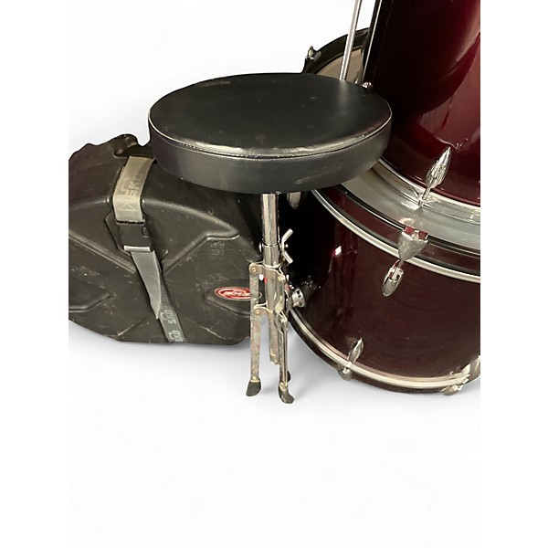 Used Ludwig 5 Piece Accent Maroon Drum Kit