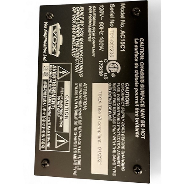 Used VOX AC15C1X 15W 1x12 Tube Guitar Combo Amp