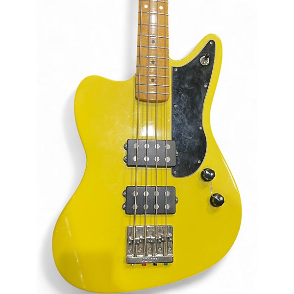 Used Fender Pawn Shop Reverse Jaguar Bass TV Yellow Electric Bass Guitar