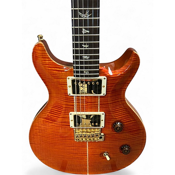 Used 2013 PRS SANTANA CUSTOM BUILT FOR USA BRAZILIAN ROSEWOOD Trans Amber Solid Body Electric Guitar