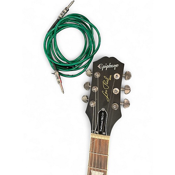 Used Epiphone Les Paul Traditional Pro IV worn ebony Solid Body Electric Guitar