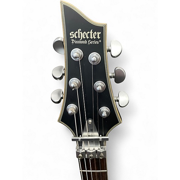 Used Schecter Guitar Research Damien Platinum 6 Floyd Rose Sustainiac  Black Solid Body Electric Guitar