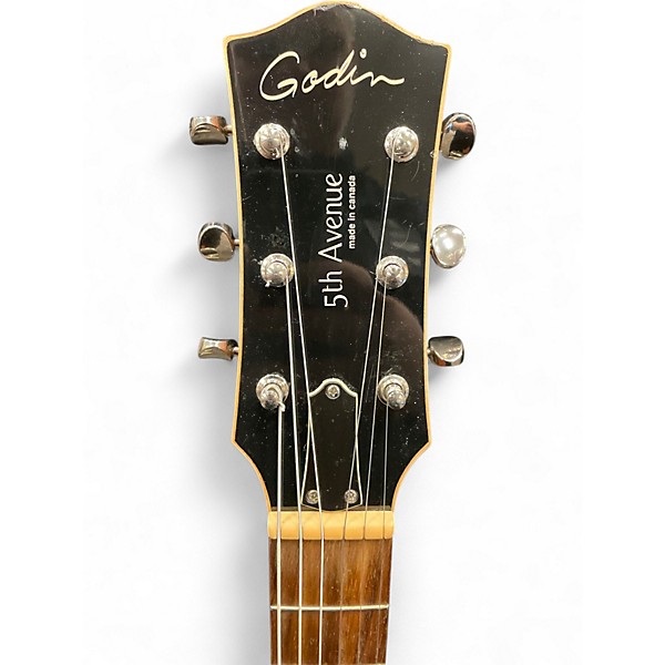 Used Godin 5th Avenue Kingpin P90 Satin Black Hollow Body Electric Guitar