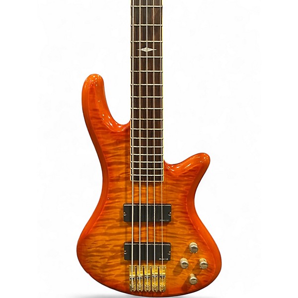 Used Schecter Guitar Research Diamond Elite-5 Honey Burst Electric Bass Guitar