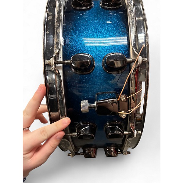 Used Mapex 5X14 Saturn Snare blue sparkle Drum