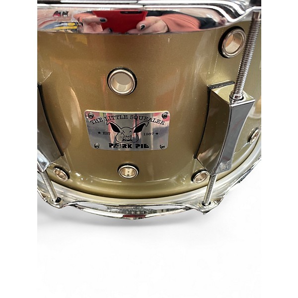 Used Pork Pie 13X7.5 Little Squealer Snare Gold Drum