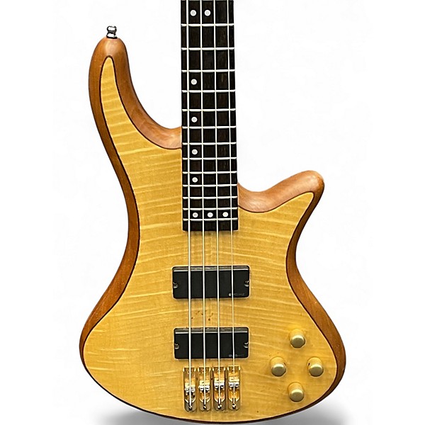 Used Schecter Guitar Research Stiletto Custom 4 String Natural Electric Bass Guitar