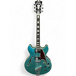 Used D'Angelico Premier Series DC Blue Hollow Body Electric Guitar