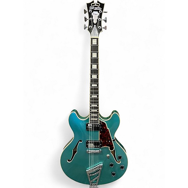 Used D'Angelico Premier Series DC Blue Hollow Body Electric Guitar
