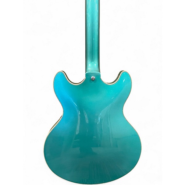 Used D'Angelico Premier Series DC Blue Hollow Body Electric Guitar