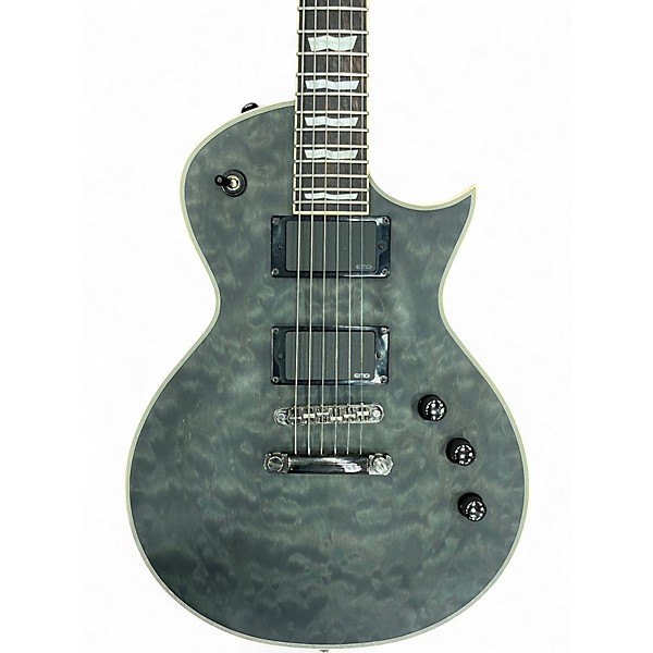 Used ESP LTD EC401QM Trans Black Solid Body Electric Guitar