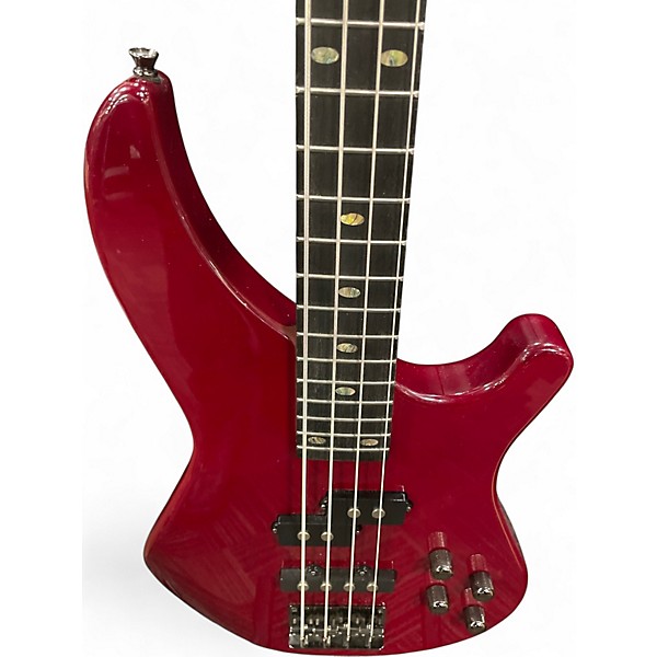 Used Mitchell MB200 Candy Apple Red Electric Bass Guitar