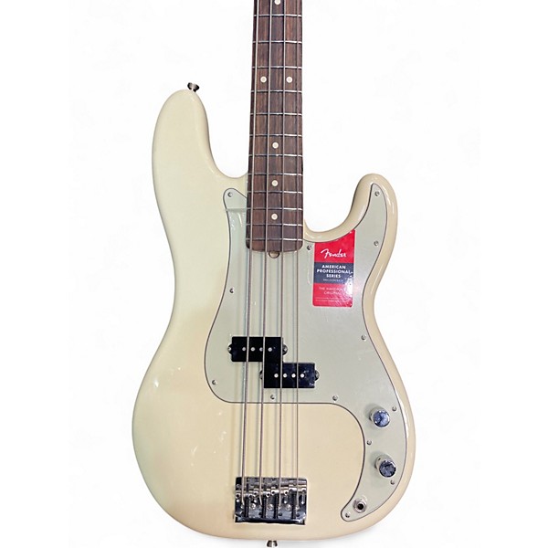 Used Fender American Professional Precision Bass Cream Electric Bass Guitar