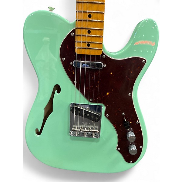Used 2020 Fender American  60s Thinline Telecaster Surf Green Hollow Body Electric Guitar