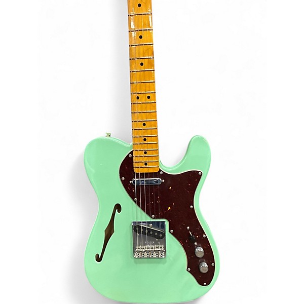 Used 2020 Fender American  60s Thinline Telecaster Surf Green Hollow Body Electric Guitar