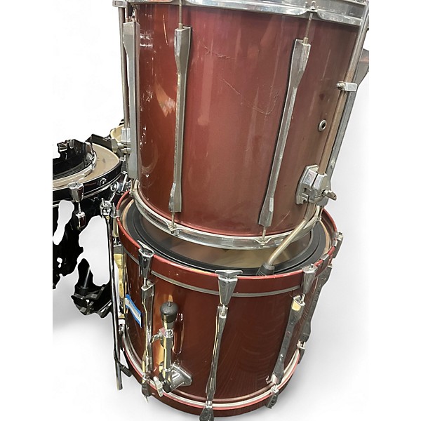 Vintage 1985 Pearl 4 Piece MX Series Red Sparkle Drum Kit