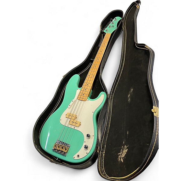 Vintage 1970s Hondo Deluxe Series 830 Seafoam Green Electric Bass Guitar