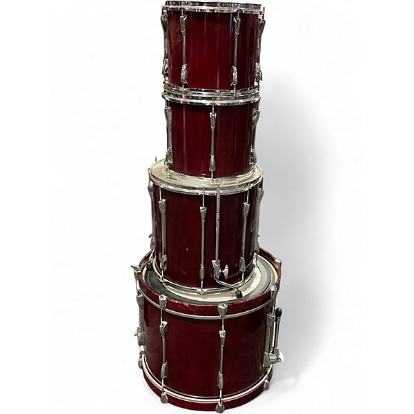 Used Yamaha 4 Piece Stage Custom CUSTOM BIRCH CRANBERRY Drum Kit