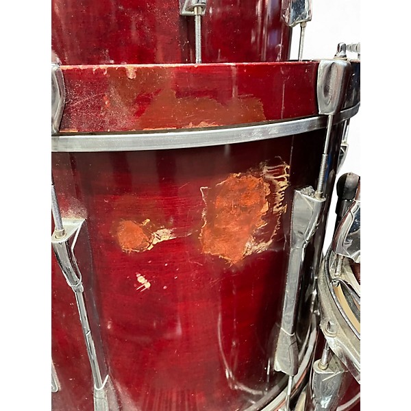 Used Yamaha 4 Piece Stage Custom CUSTOM BIRCH CRANBERRY Drum Kit