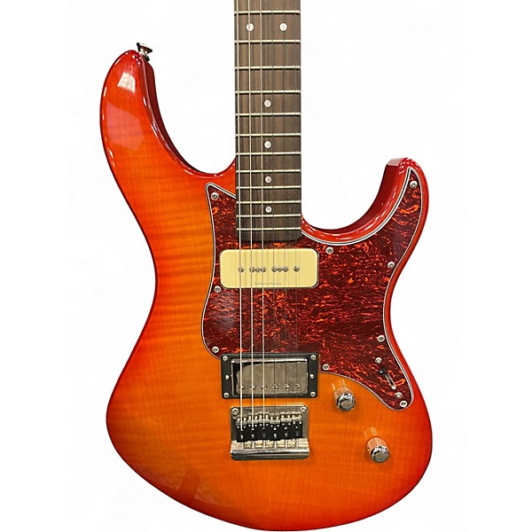 Used Yamaha PAC611HFM Light Amber Burst Solid Body Electric Guitar
