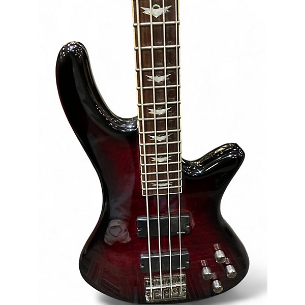 Used Schecter Guitar Research Omen Extreme 4 String Black Cherry Electric Bass Guitar