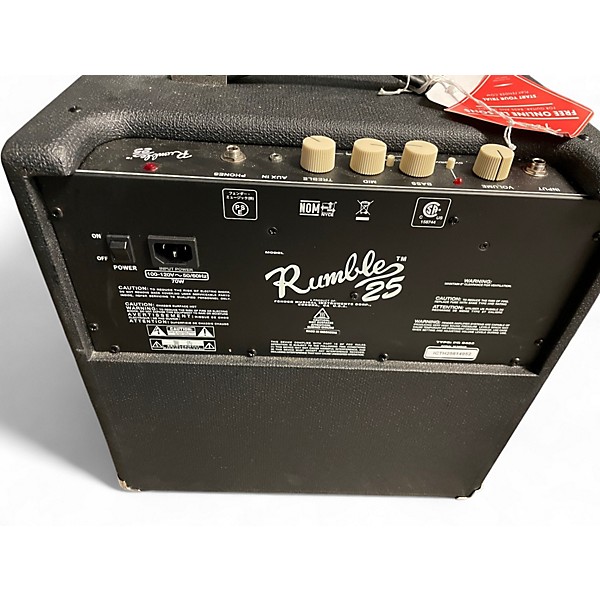 Used Fender Rumble 25 25W 1x8 Bass Combo Amp