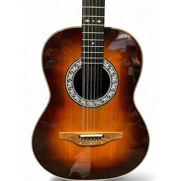 Used Ovation 1615 Sunburst 12 String Acoustic Electric Guitar