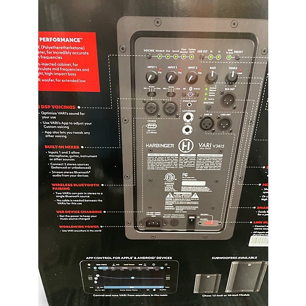 Used Harbinger VARI 3415 Powered Speaker
