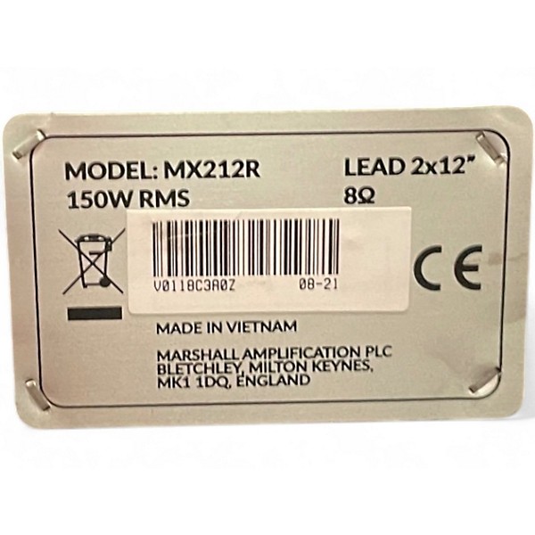 Used Marshall MX212 2x12 Guitar Cabinet