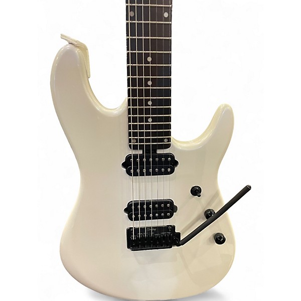 Used 2025 Sterling by Music Man JASON RICHARDSON CUTLASS 7 STRING SIGNATURE PERAL WHITE Solid Body Electric Guitar