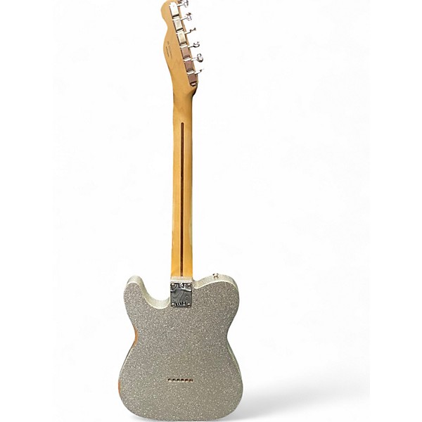 Used Fender Brad Paisley Road Worn Telecaster Silver Sparkle Solid Body Electric Guitar