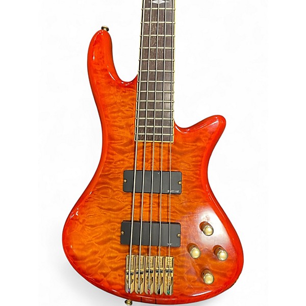 Used Schecter Guitar Research DIAMOND SERIES ELITE 5 HONEYBURST Electric Bass Guitar
