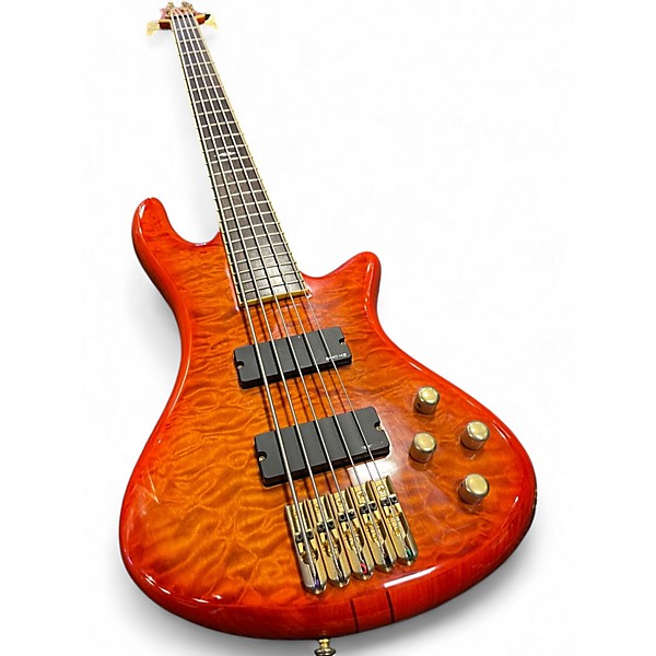Used Schecter Guitar Research DIAMOND SERIES ELITE 5 HONEYBURST Electric Bass Guitar