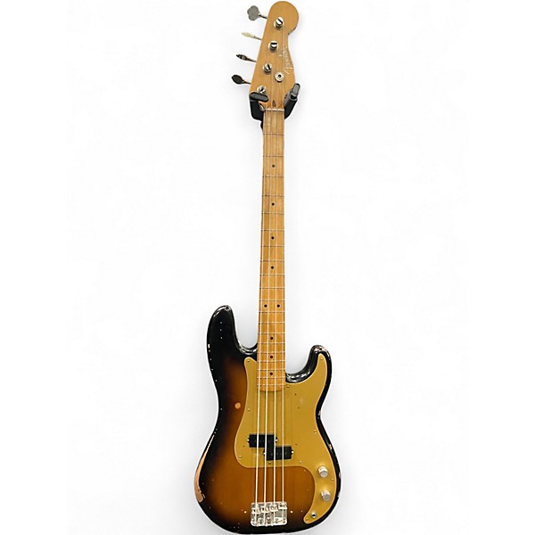 Used 2019 Fender 1950s Heavy Relic Precision Bass 2 Color Sunburst Electric Bass Guitar