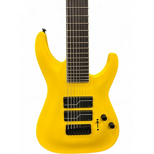 Used ESP LTD SC608B Stephen Carpenter Signature Baritone Yellow Solid Body Electric Guitar