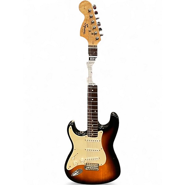 Used 2008 Squier Affinity Stratocaster Left Handed 2 Color Sunburst Electric Guitar