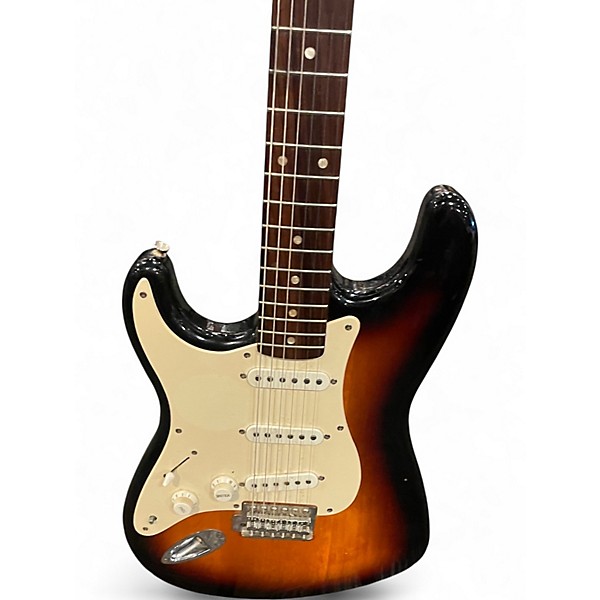 Used 2008 Squier Affinity Stratocaster Left Handed 2 Color Sunburst Electric Guitar