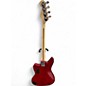 Used Squier Vintage Modified Jaguar Bass Crimson Red Trans Electric Bass Guitar