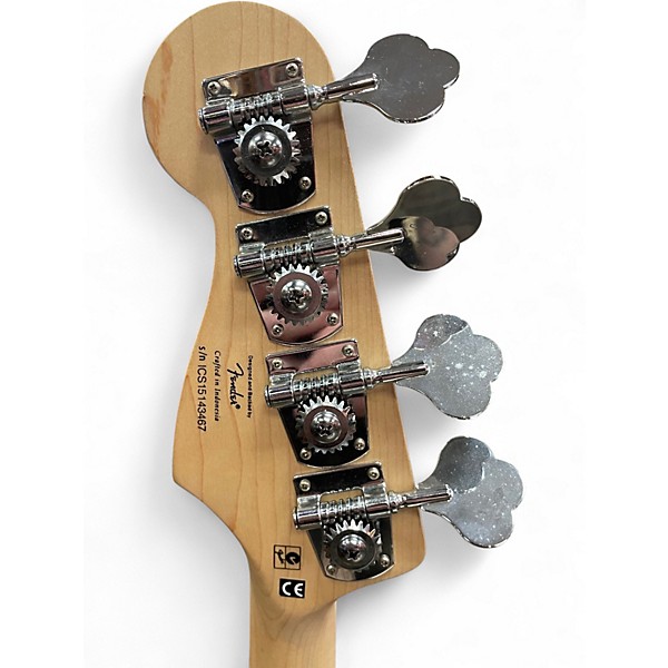 Used Squier Vintage Modified Jaguar Bass Crimson Red Trans Electric Bass Guitar