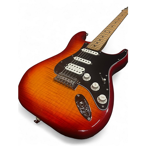 Used Fender Player Plus Stratocaster HSS Aged Cherry Burst Solid Body Electric Guitar
