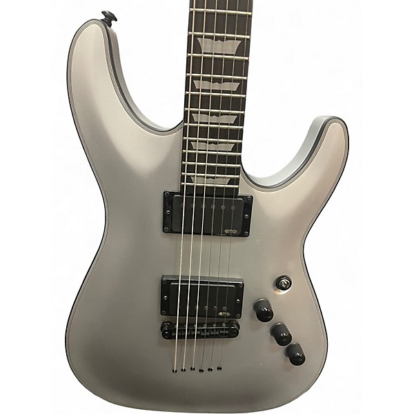 Used Schecter Guitar Research C1 Platinum SATIN SILVER Solid Body Electric Guitar