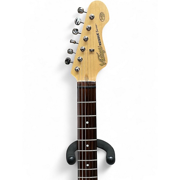 Used Vintage V62 Reissue Ash Blonde Solid Body Electric Guitar