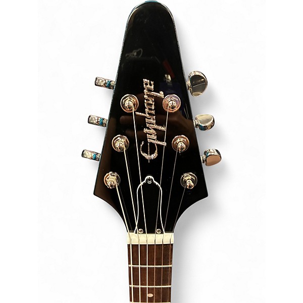 Used Epiphone Flying V Blue Sparkle Solid Body Electric Guitar